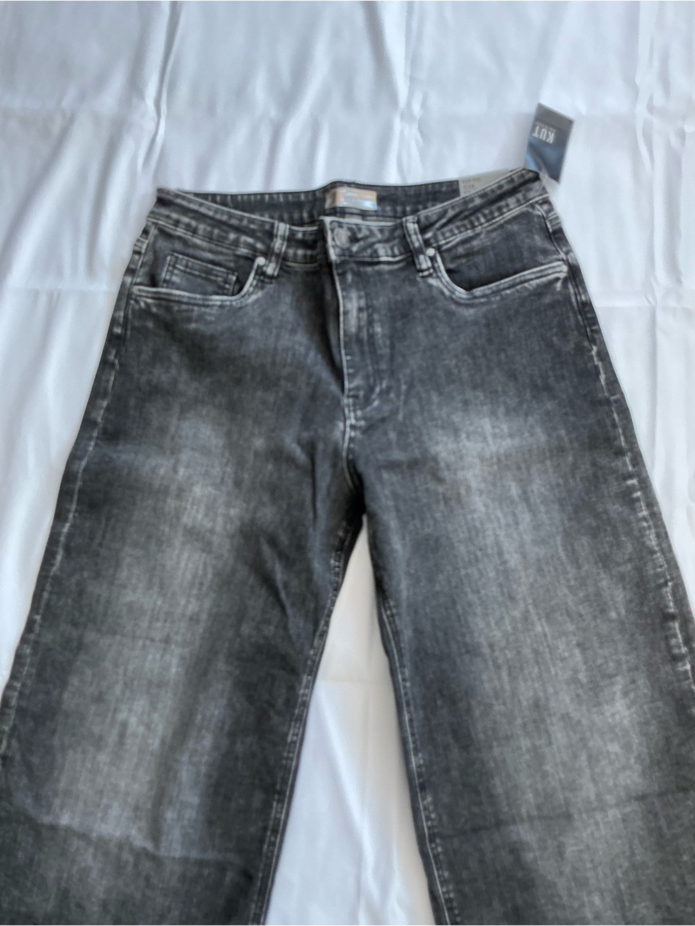 Kut from the Kloth High-Rise Faded Black Straight Jeans